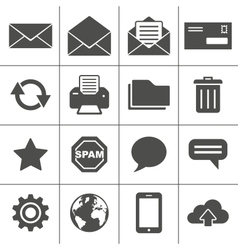 Mail icons set - Simplus series vector image