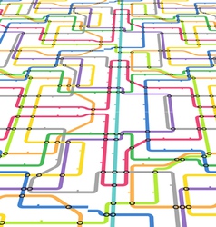Abstract color metro scheme in perspective vector image