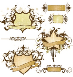 Grunge heraldry elements vector image