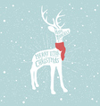 Vintage Christmas greeting card with reindeer vector image