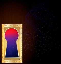 Golden keyhole vector image