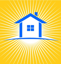 House sunburst logo vector image