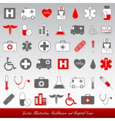 Medical icons and symbols healthcare vector image