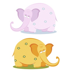 Funny pink elephants vector image