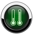 Metallic green honeycomb termometer icon vector image