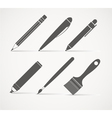 Paint and writing tools collection vector image