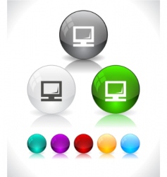 Glossy colorful abstract glass balls vector image