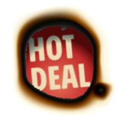 Hot Deal - burned paper background with text vector image