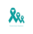 Ovarian Cancer Teal Ribbons flat design vector image
