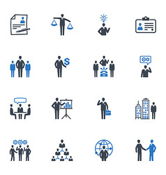 Management and Human Resource Icons - Blue Series vector image