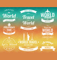 Set of vintage travel badges and labels holiday Set of vintage travel badges and labels holiday vector image