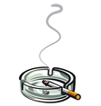 Cigarette in ashtray vector image