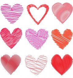 Scribbled hearts vector image