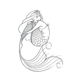 Mermaid fairy-tale character vector image