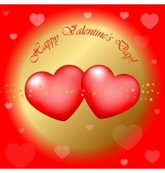 Red and gold Happy Valentines Day background vector image