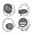 Set of floral wedding stamps vector image