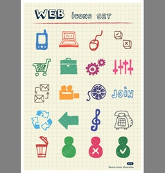 Internet and media icons set vector image