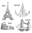 European cities symbols sketch vector image