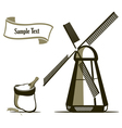Mill and flour emblems vector image