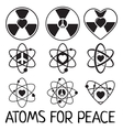 Black atom icons set vector image