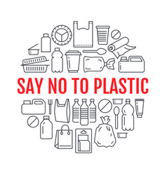 Say no to single use plastic Royalty Free Vector Image
