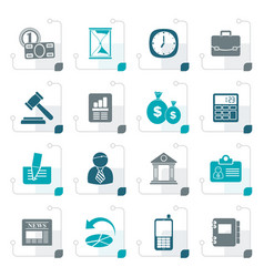 Stylized business office and finance icons Stylized business office and finance icons vector image