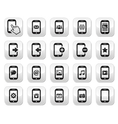 Smartphone mobile or cell phone buttons set vector image