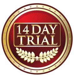 Fourteen Day Trial Label vector image