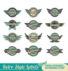 Retro vintage label Badge Set vector image