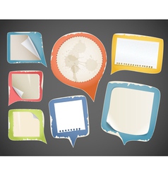Collectionn of vintage paper speech clouds vector image