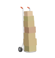 Dolly with a lot of boxes vector image