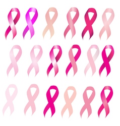 Breast cancer pink ribbons vector image
