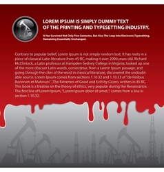 Close up of red blood leaking on gray background vector image
