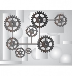 Gray background with the gears vector image