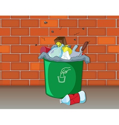 Dustbin in front of a wall Dustbin in front of a wall vector image