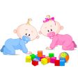 Cute twins vector image