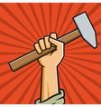 Raised Fist Holding Hammer vector image