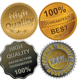 Gold silver and bronze medals for quality vector image