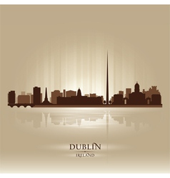 Dublin Ireland skyline city silhouette vector image