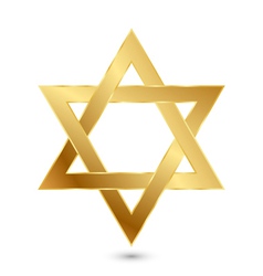 Golden Magen David star of David vector image