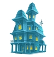 Preview scary haunted house in halloween on white vector image