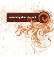 Grunge floral tag vector image