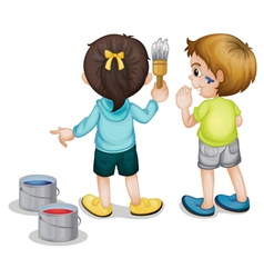 Children Painting vector image