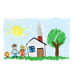 Childs painting vector image