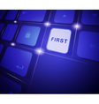 The button first on a virtual keyboard vector image