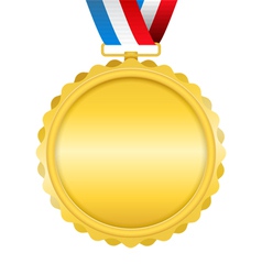Golden Medal with Ribbon vector image