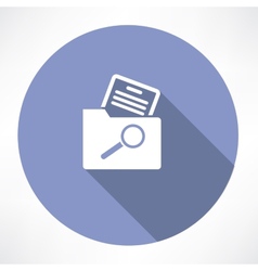 Search for a document in the folder icon vector image