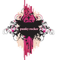 Grunge floral tag vector image
