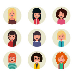 People avatars collection vector image