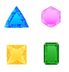 Set of blue pink yellow green jewels vector image